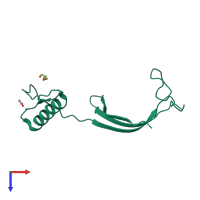 PDB entry 3sva coloured by chain, top view.