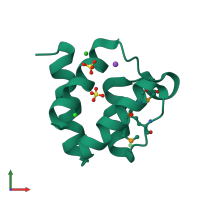 PDB entry 3svi coloured by chain, front view.
