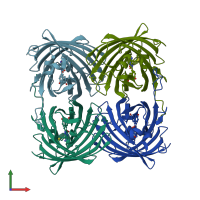 PDB entry 3svr coloured by chain, front view.
