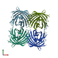 PDB entry 3svu coloured by chain, front view.