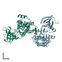 PDB entry 3svv coloured by chain, front view.