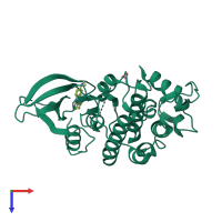 PDB entry 3sw4 coloured by chain, top view.