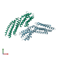 PDB entry 3swh coloured by chain, front view.