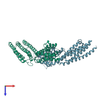 PDB entry 3swh coloured by chain, top view.