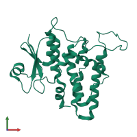 PDB entry 3swl coloured by chain, front view.