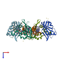 PDB entry 3swm coloured by chain, top view.