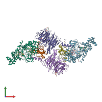 PDB entry 3sws coloured by chain, front view.