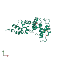 PDB entry 3swv coloured by chain, front view.