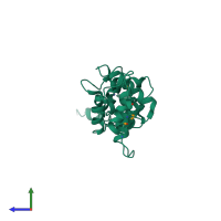 PDB entry 3swv coloured by chain, side view.