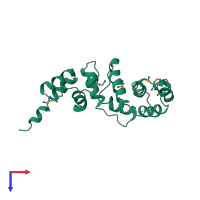 PDB entry 3swv coloured by chain, top view.