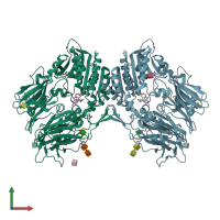 PDB entry 3sww coloured by chain, front view.