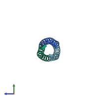 PDB entry 3swy coloured by chain, side view.