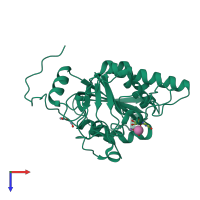 PDB entry 3sx8 coloured by chain, top view.