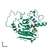 PDB entry 3sxd coloured by chain, front view.