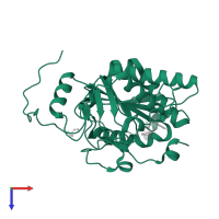 Fucosylglycoprotein alpha-N-acetylgalactosaminyltransferase soluble form in PDB entry 3sxg, assembly 1, top view.