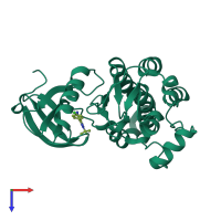 PDB entry 3sxs coloured by chain, top view.