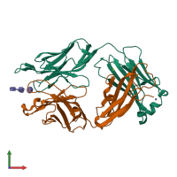 PDB entry 3sy0 coloured by chain, front view.