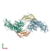 PDB entry 3sy2 coloured by chain, front view.