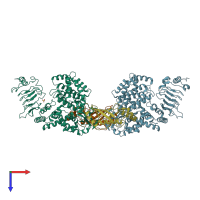 PDB entry 3sy2 coloured by chain, top view.