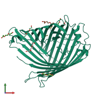 PDB entry 3sy7 coloured by chain, front view.
