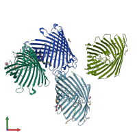 PDB entry 3sy9 coloured by chain, front view.