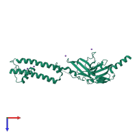 PDB entry 3syc coloured by chain, top view.