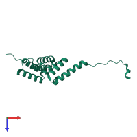 PDB entry 3sz7 coloured by chain, top view.