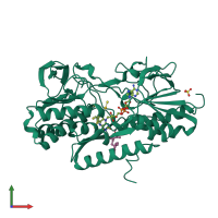 PDB entry 3szc coloured by chain, front view.