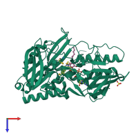 PDB entry 3szc coloured by chain, top view.