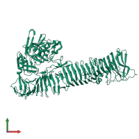 PDB entry 3sze coloured by chain, front view.