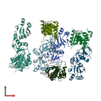 PDB entry 3szm coloured by chain, front view.