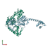 PDB entry 3szp coloured by chain, front view.