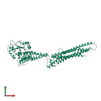 PDB entry 3szr coloured by chain, front view.