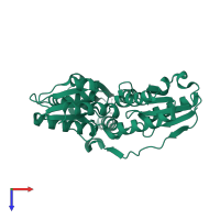 4-hydroxy-3-methylbut-2-enyl diphosphate reductase in PDB entry 3szu, assembly 1, top view.
