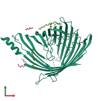 PDB entry 3szv coloured by chain, front view.
