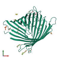 PDB entry 3t0s coloured by chain, front view.