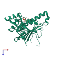 PDB entry 3t0z coloured by chain, top view.