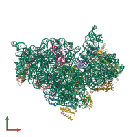 PDB entry 3t1h coloured by chain, front view.