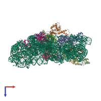 PDB entry 3t1h coloured by chain, top view.