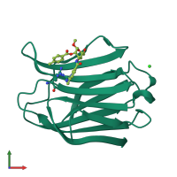 PDB entry 3t1m coloured by chain, front view.