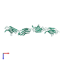 PDB entry 3t1w coloured by chain, top view.