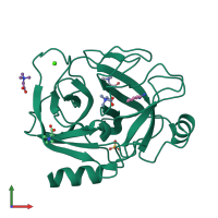 PDB entry 3t27 coloured by chain, front view.