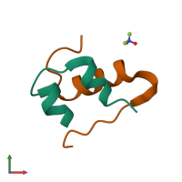 PDB entry 3t2a coloured by chain, front view.