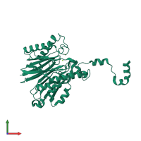 PDB entry 3t2b coloured by chain, front view.