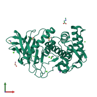 PDB entry 3t2i coloured by chain, front view.