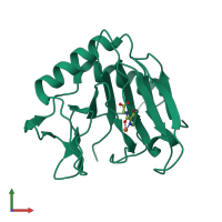 PDB entry 3t3y coloured by chain, front view.