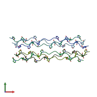 PDB entry 3t4f coloured by chain, front view.