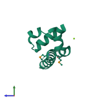 PDB entry 3t4r coloured by chain, side view.