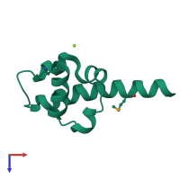 PDB entry 3t4r coloured by chain, top view.