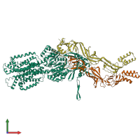 PDB entry 3t56 coloured by chain, front view.